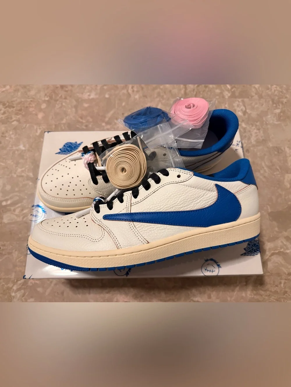 Brand New: Fragment X Travis Scott X Air Jordan 1 Retro OG “Sail Military Blue”